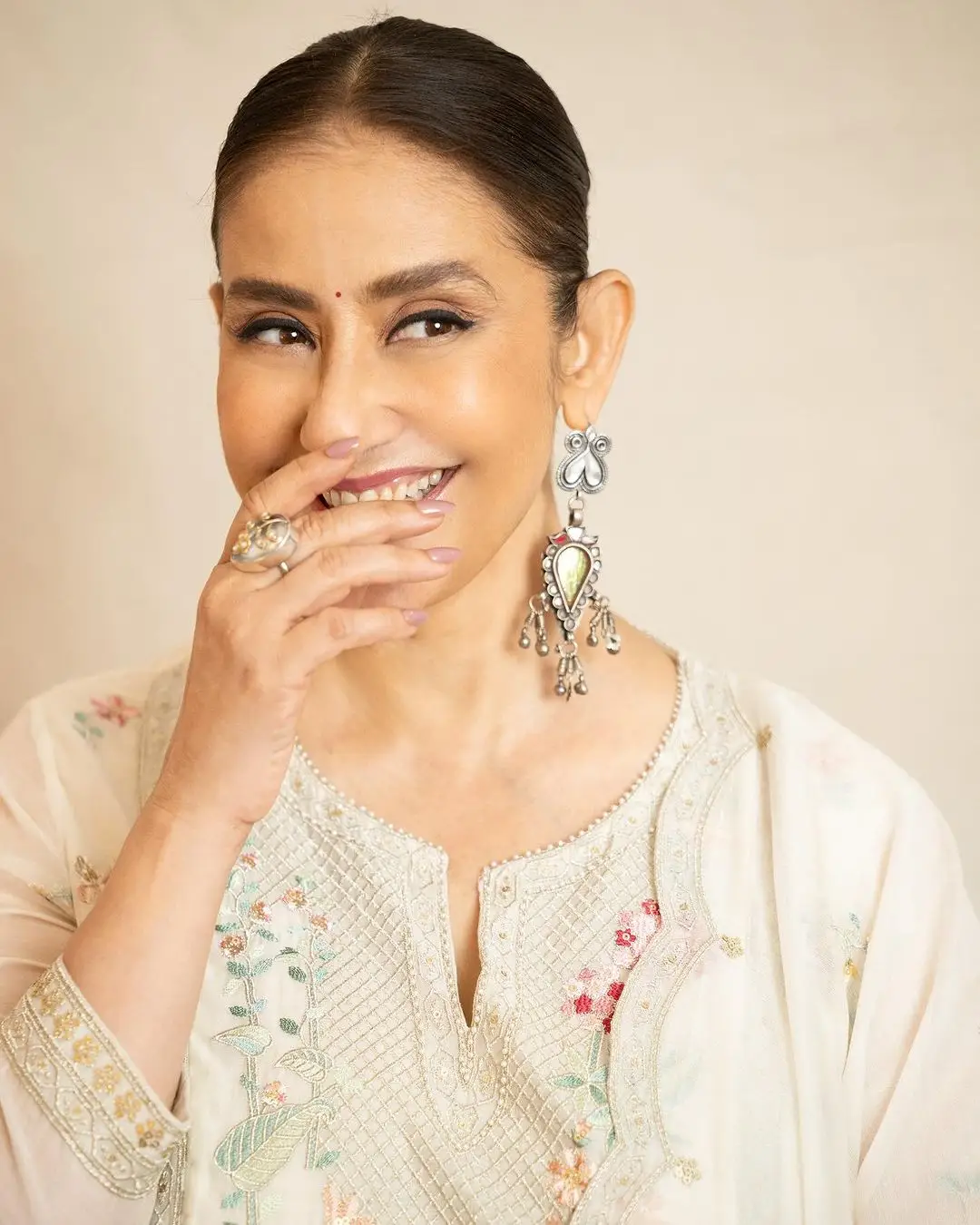 Bollywood Actress Manisha Koirala Stills in White Dress